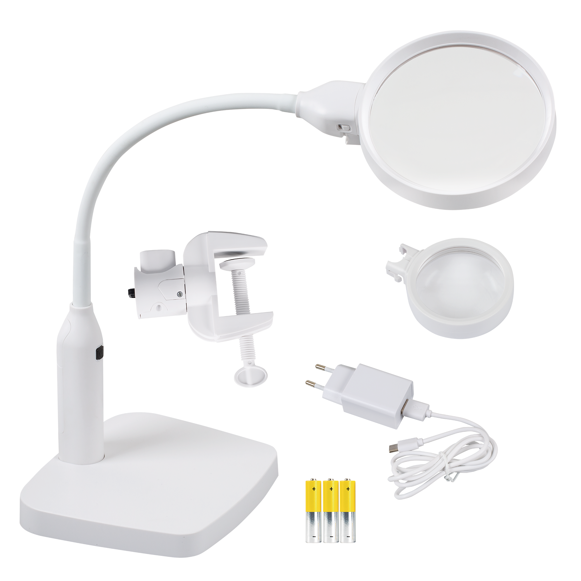 Table magnifier TL-120 – LED magnifier with flexible holder & strong magnification